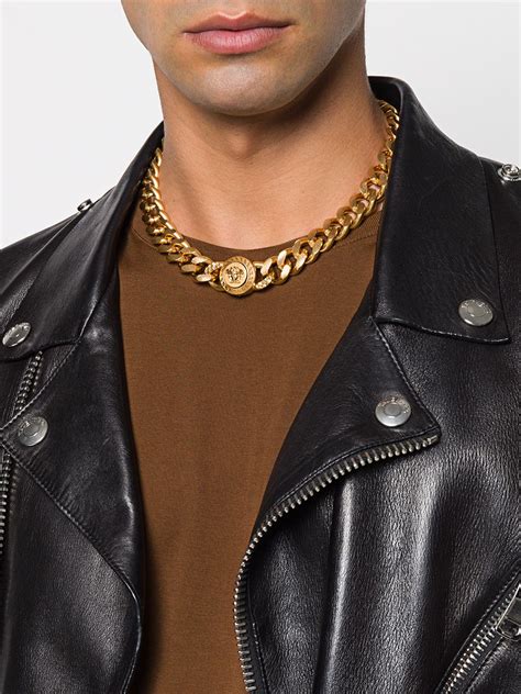 versace gold medusa chain necklace|versace medusa necklace men's.